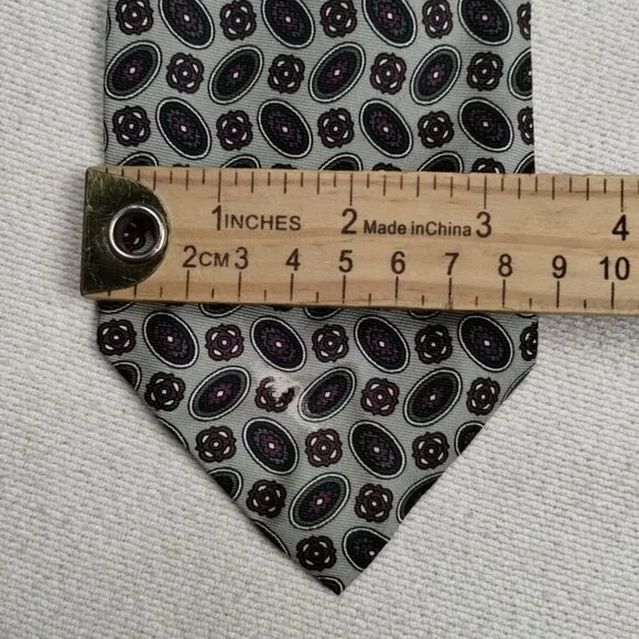 POLO RALPH LAUREN Lot Of 2 Men's 100% Pure Silk Ties Red & Gray Color Chair Des - Picture 8 of 8